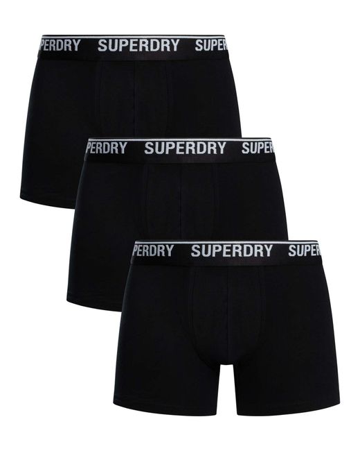 Lot De 3 Boxers en Coton Biologique Superdry pour homme en coloris Black