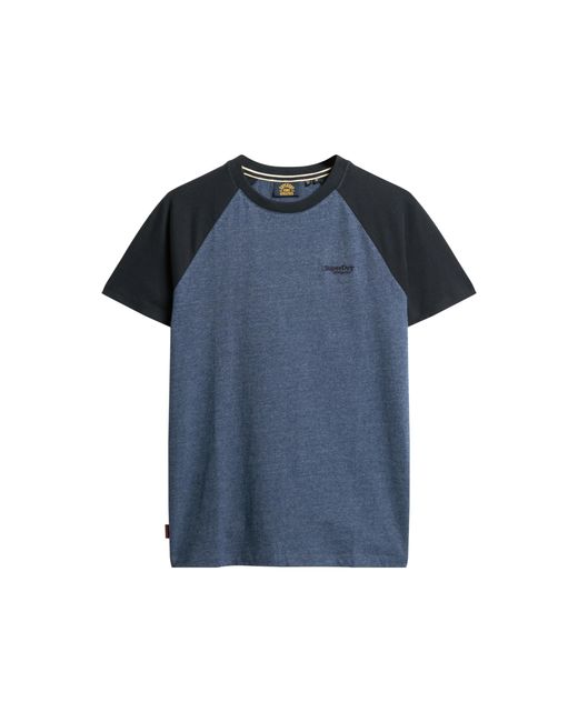Superdry Blue Essential Logo Baseball Short Sleeve Round Neck T-shirt 2xl for men