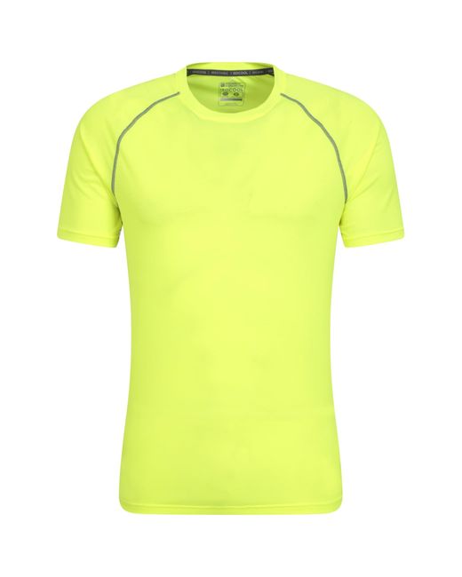 Mountain Warehouse Yellow Aero Ii Mens Short Sleeve Top - T-shirt, Lightweight Tee Shirt, Breathable Top - For Gym, Sports, Outdoor for men