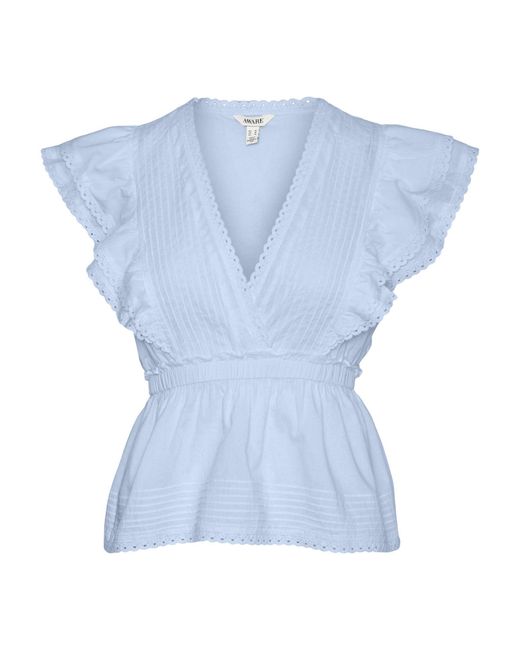 Vero Moda Blue Female Top mit Schößchen AWNOIR Top