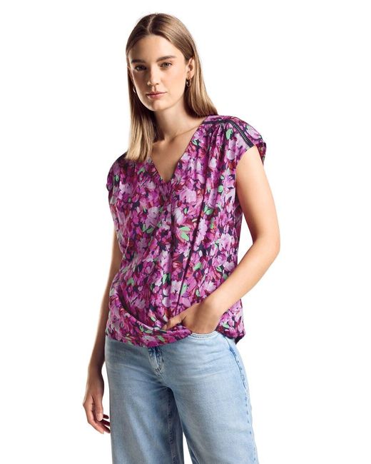Street One Purple A344733 Sommer Bluse mit Struktur