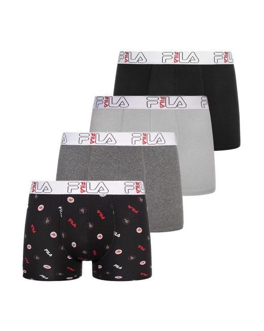 Pack X4 Boxers Noir/Gris Brief Gris m Fila pour homme en coloris Gray