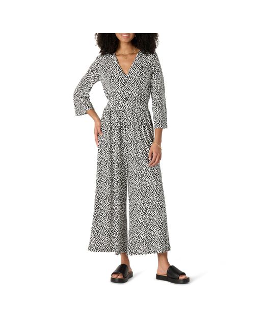 Amazon Essentials Gray Relaxed-fit Matte Jersey Jumpsuit