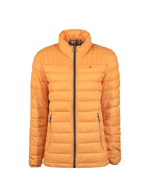 Tommy Hilfiger Orange Real Down Packable Puffer Jacket Down Coat for men