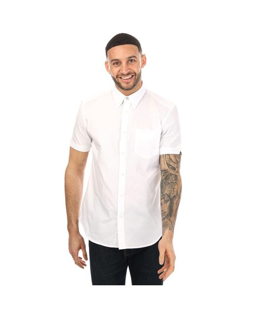 Ben Sherman White Short Sleeve Oxford Shirt for men