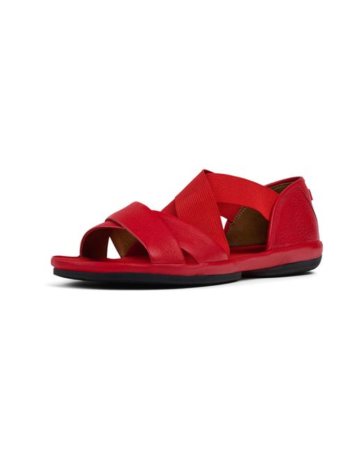 Camper Red Fashion X-strap Sandal