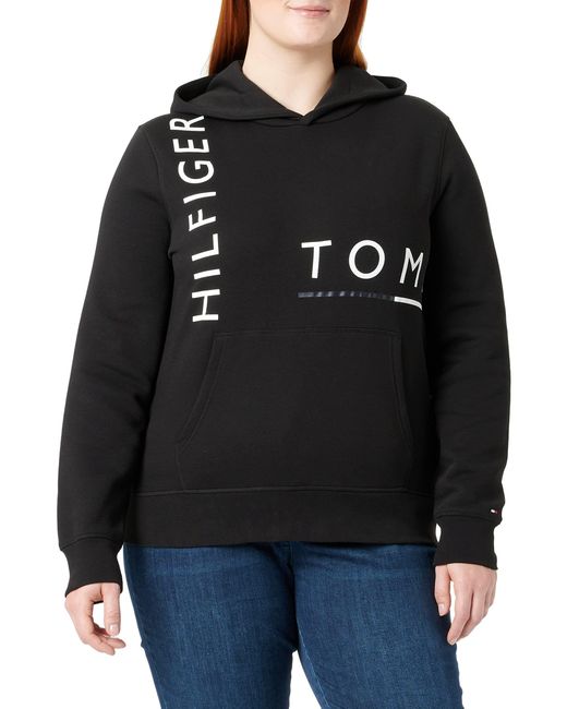 Tommy Hilfiger Black Graphic Off Placement Hoody for men
