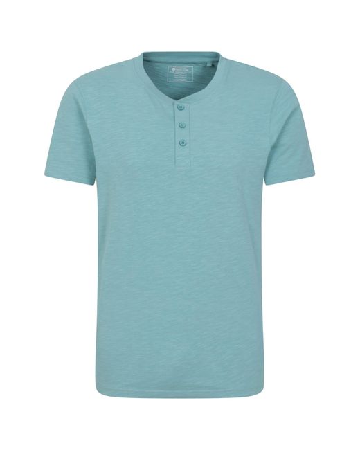 Mountain Warehouse Blue Henley Hasst Organic Ss T-shirt Turquoise S for men