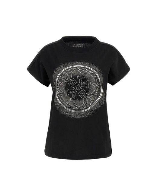 T-SHIRT Donna W5YI14 I3Z14 JBLK Guess en coloris Black