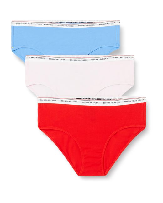 Tommy Hilfiger Red Pack Of 3 Bikini Briefs Stretch Cotton