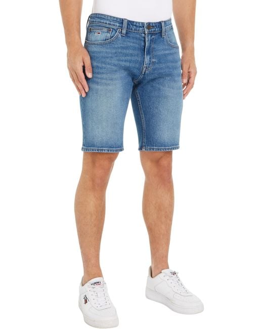 Pantaloncini in Jeans Uomo Elasticizzati di Tommy Hilfiger in Blue da Uomo