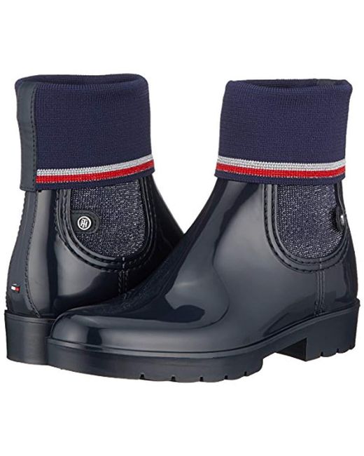 tommy hilfiger sock rain boot