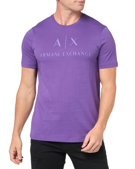 Emporio Armani Purple A | X Armani Exchange Slim Fit Cotton Jersey Classic Logo Tee for men