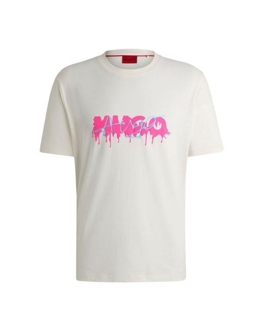 HUGO White Dacation 10229761 Short Sleeve T-shirt M for men