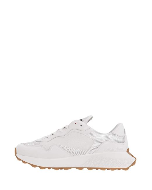 Sneaker New Runner in Pelle Bianca di Tommy Hilfiger in White