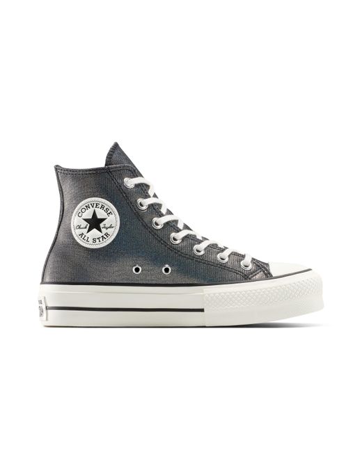 Chuck Taylor all Star Lift Platform Sparkle High Top Sneaker da Donna di Converse in Blue