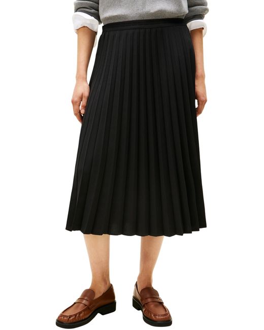 Tommy Hilfiger Vrouwen Fluid Geplooide Pull On Midi Rok Ww0ww48538 Geplooide Rok in het Black