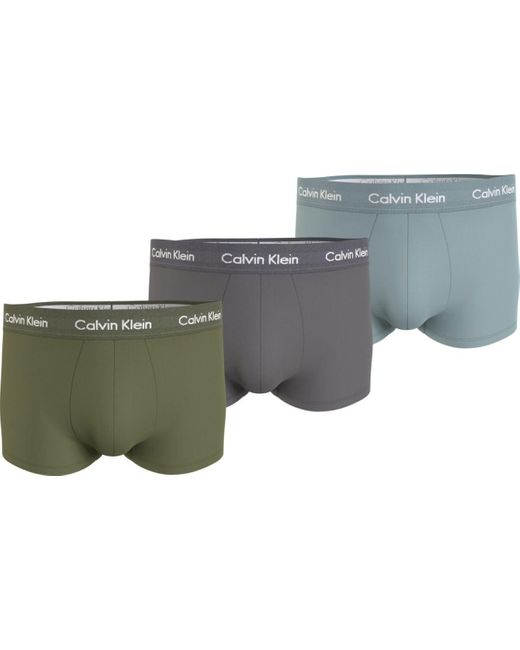 Boxer Lot De 3 Caleçon Taille Basse Coton Stretch Calvin Klein pour homme en coloris Gray