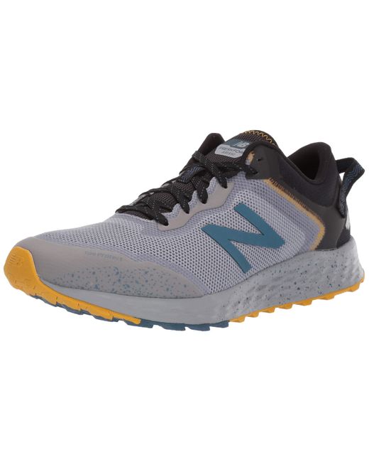 New Balance Synthetic Arishi V1 Fresh Foam Trail Running Shoe in Steel Stone Blue Black (Black