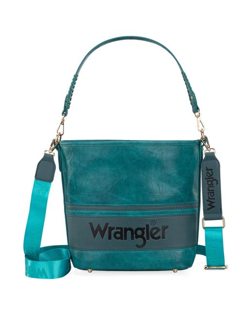 Wrangler Blue Hobo Shoulder Handbag For Weave Bucket Bag