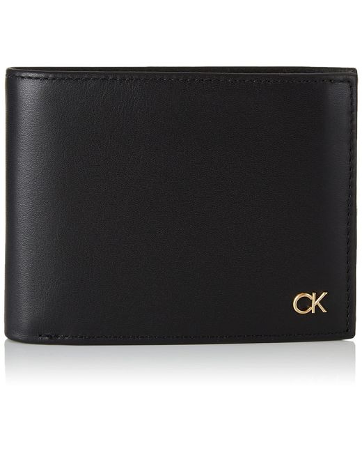 Calvin Klein Black Icon Trifold 10cc W/coin Tri-fold Wallet for men