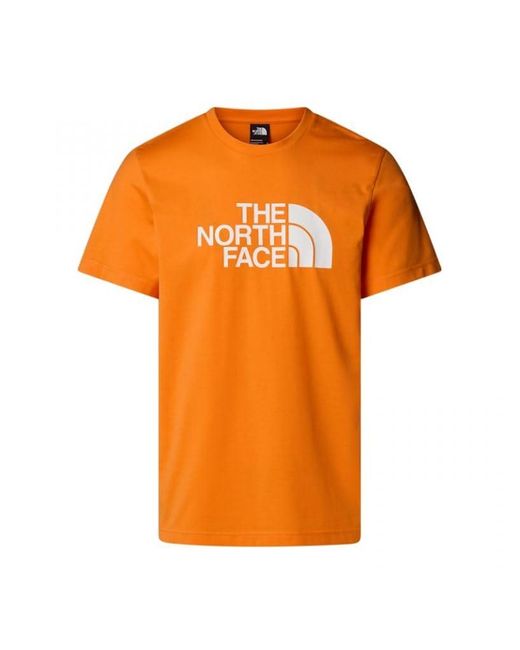 The North Face NF0A8A6CB3O M S/S Easy Tee T-Shirt Digital Orange/TNF Whit Größe L für Herren