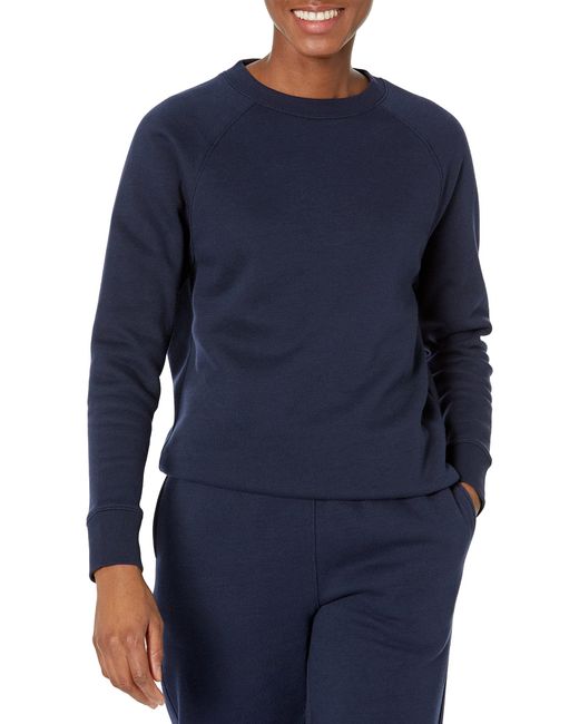 Amazon Essentials Relaxed-fit Crew Neck Sweatshirt Met Lange Mouwen in het Blue