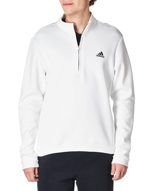 Adidas S Auth 1/4 Zip Lc Fleece Top White M for men