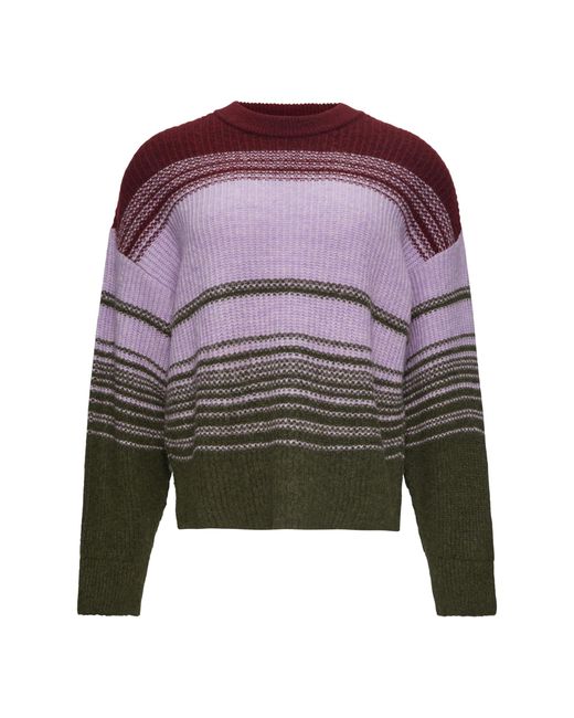 S.oliver Purple Gestreifter Strickpullover im Relaxed Fit olivgrün 42