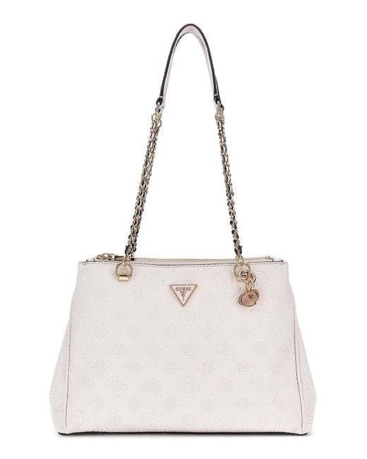 Guess Handväska CRESIDIA SOCIETY SATCHEL - Svart ⋆ Dina Väskor