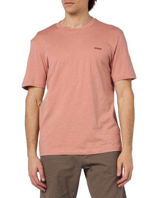 HUGO Pink Dero222 T-shirt for men