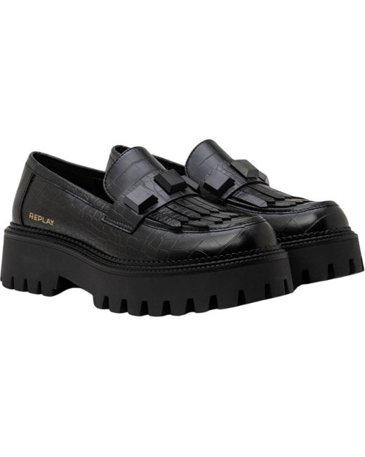 Replay Black Numb Cocco Moccasin