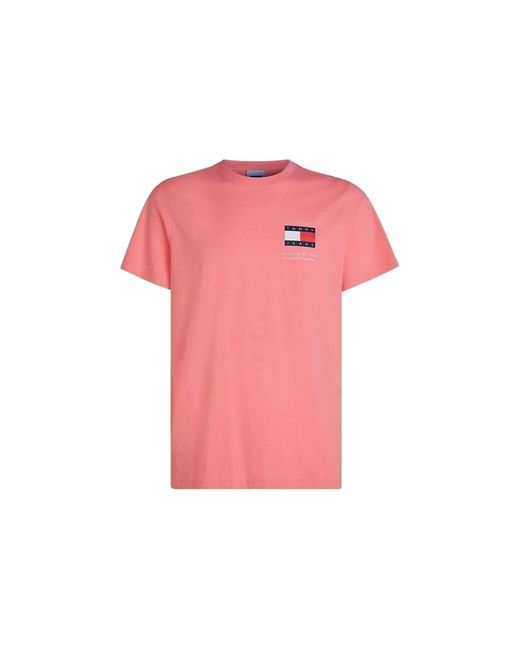 Tommy Hilfiger TJM Slim Essential Flag Tee EXT Dm0dm18263 S/S T-Shirt in Pink für Herren