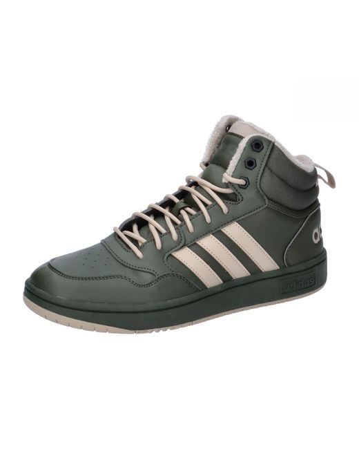 Adidas Green Hoops 3.0 Mid Lifestyle Basketball Classic Fur Lining Winterized Shoes for men