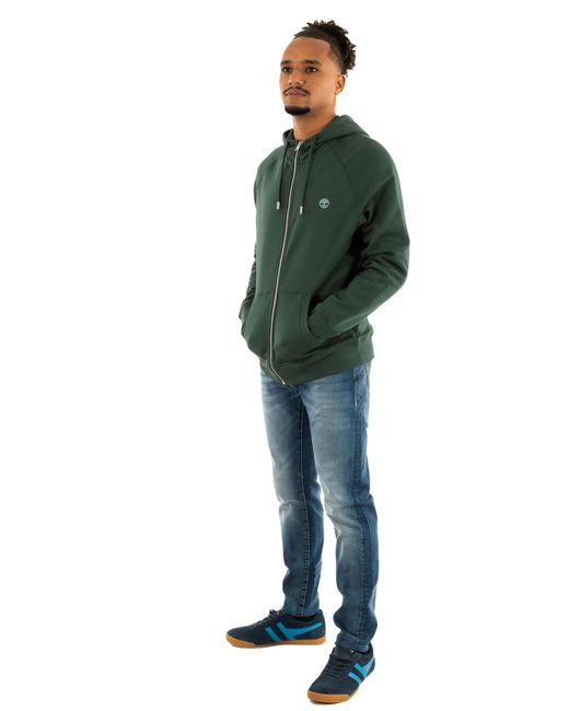 Felpa da Uomo con Cappuccio e Zip Exeter River Verde Taglia XXL Codice TB0A2BNB317 di Timberland in Green da Uomo