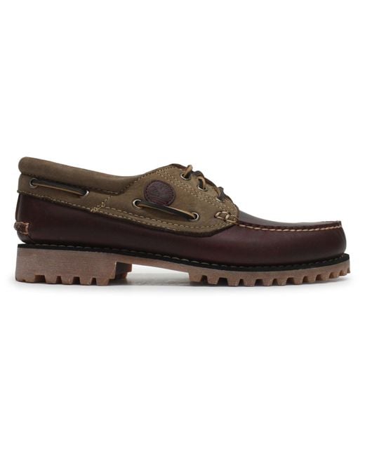 Timberland Brown Traditional Handsewn 3-eyelet Classic Lug Boat Shoe for men