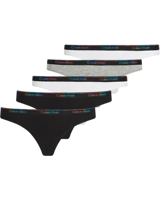 Calvin Klein Black 5er Pack Strings mit Logo