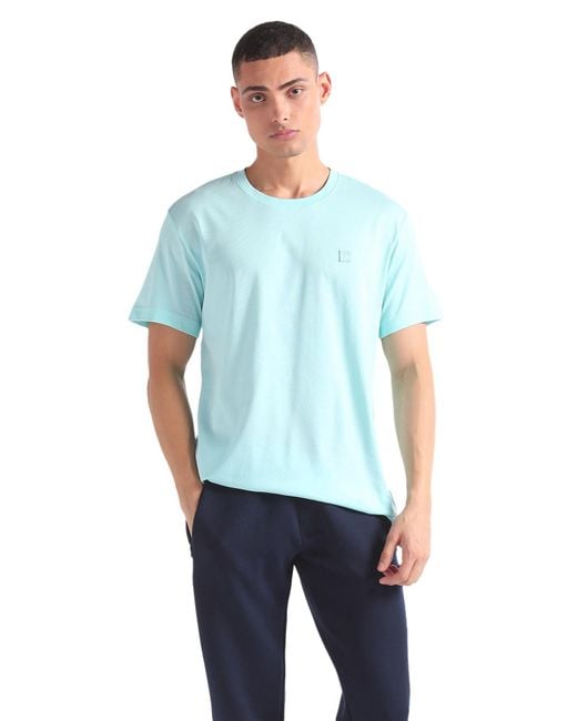 Calvin Klein Blue Short-sleeve T-shirt Ck Embro Badge Crew Neck for men