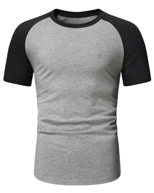 French Connection Gray Short Sleeve Raglan Tee Shirt Xx-large for men