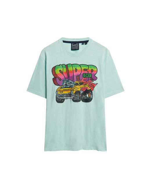 Superdry Motor Retro Graphic T-Shirt in Green für Herren
