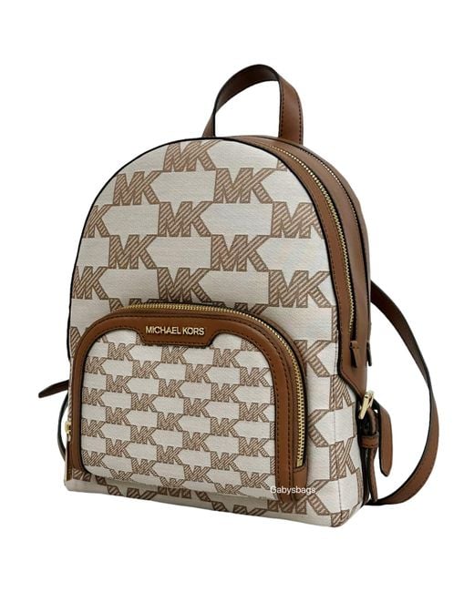 Michael Kors Brown Jaycee Medium Logo Backpack