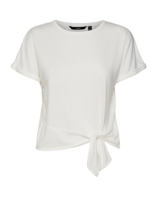 Vmmarijune SS Knot Top Jrs T-Shirt di Vero Moda in White