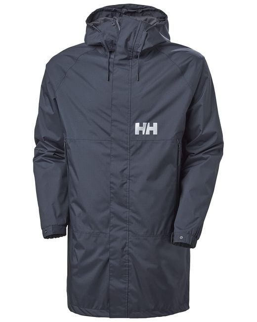 Helly Hansen Blue Active Long Rain Coat for men