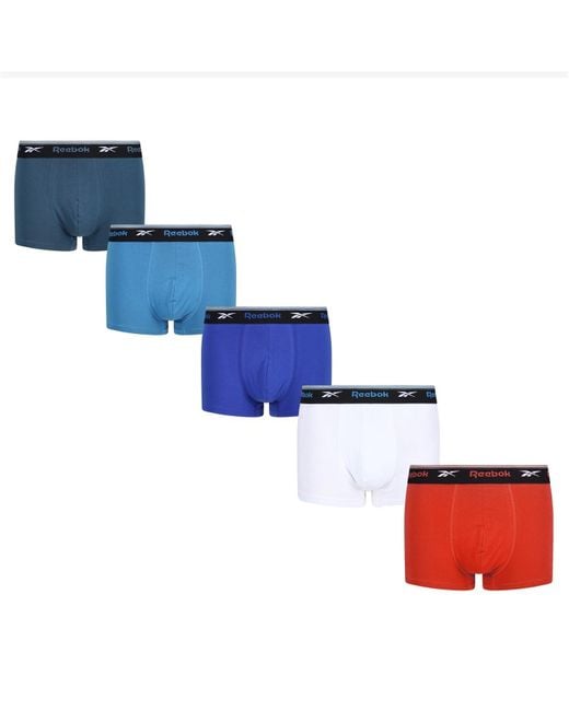 Reebok Calzoncillos Boxer para Hombres en Azul/Blanco/Rojo Con tecnología que absorbe la humedad Boxershorts in Blue für Herren