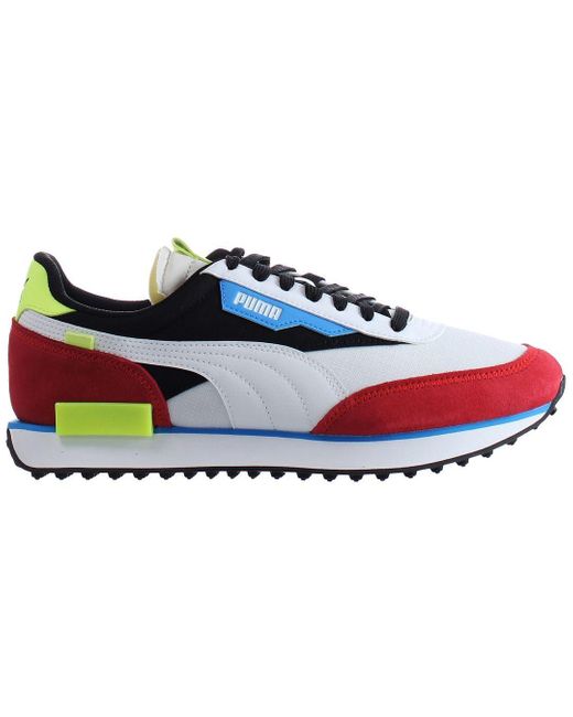 PUMA Blue Future Rider Play On Lace-up Multicolor Synthetic S Trainers 371149 28 for men