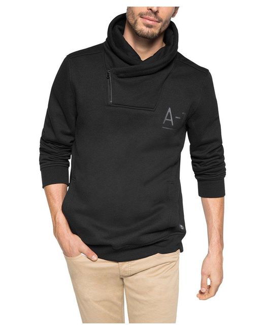 Esprit Edc By Met Funnel Neck Sweatshirt in het Black voor heren