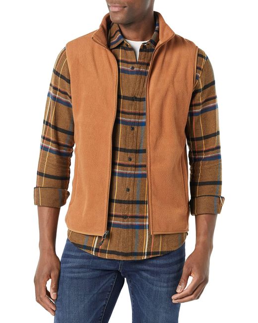 Amazon Essentials Blue Full-zip Polar Fleece Vest for men