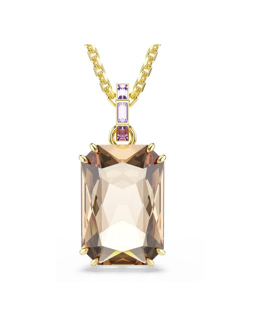 Pendentif millenia, taille octogonale, caramel, placage de ton or Swarovski en coloris Metallic