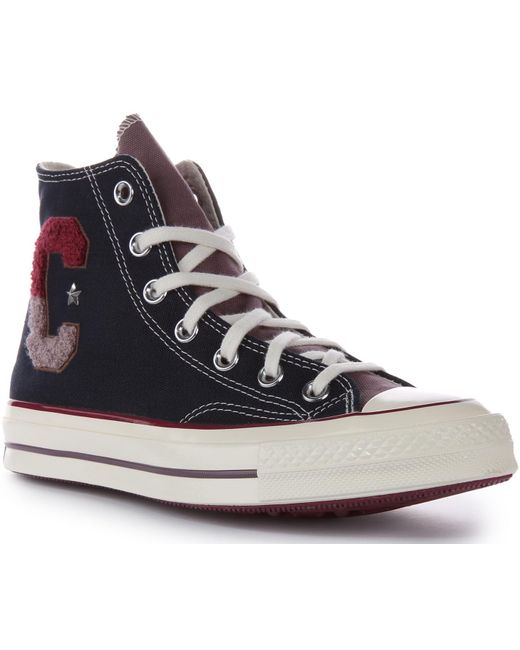 A07980C Chuck 70 Hi Varsity Letter C Sneaker Uomo di Converse in Blue