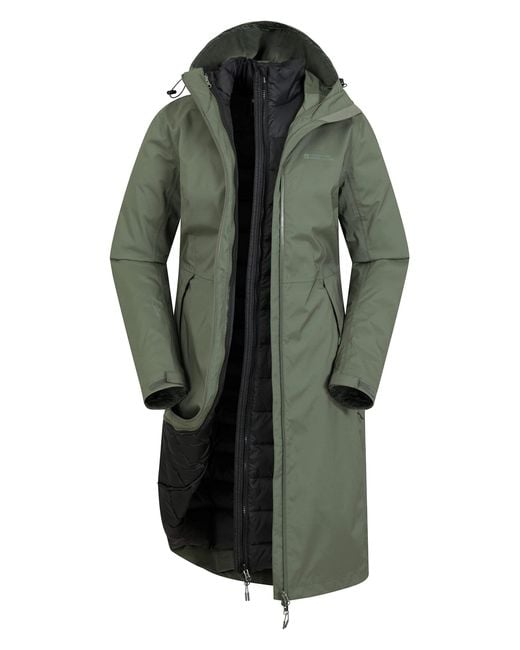 Mountain Warehouse Denali Extreme Womens 3 In 1 Down Jacket Isodry Waterproof 10 000mm Breathable Coat With Taped Seams in Green Lyst UK